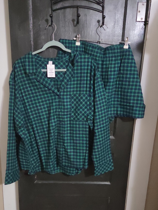 Auden Other - Auden Teal and Dark Green Plaid Button-Up Pajama Set